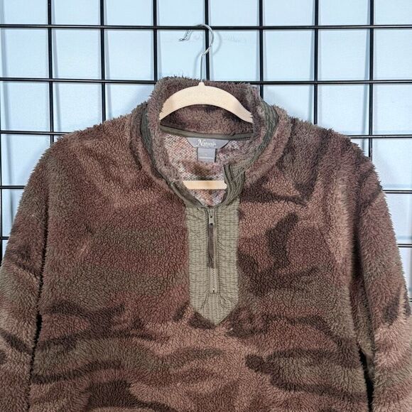 Natural Reflections Camouflage Fleece 1/4 Zip Pullover Womens‎ L Brown Gorpcore - Picture 3 of 10
